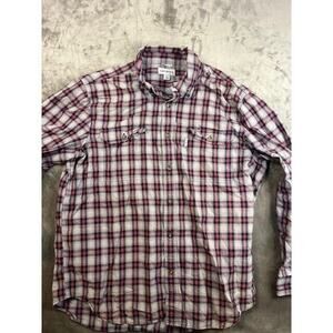 Carhartt Plaid Long‎ Sleeve Shirt Relaxed Fit Men's XL Extra Lage Red plaid